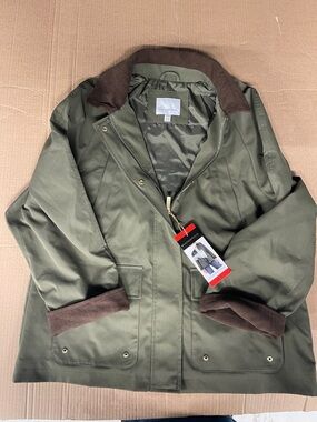 Weatherproof Olive Green Field Jacket with Brown Corduroy Trim